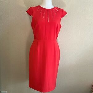 Adrianna Papell sz 6 Pink Cap Sleeve Dress Mid Length - Like New
